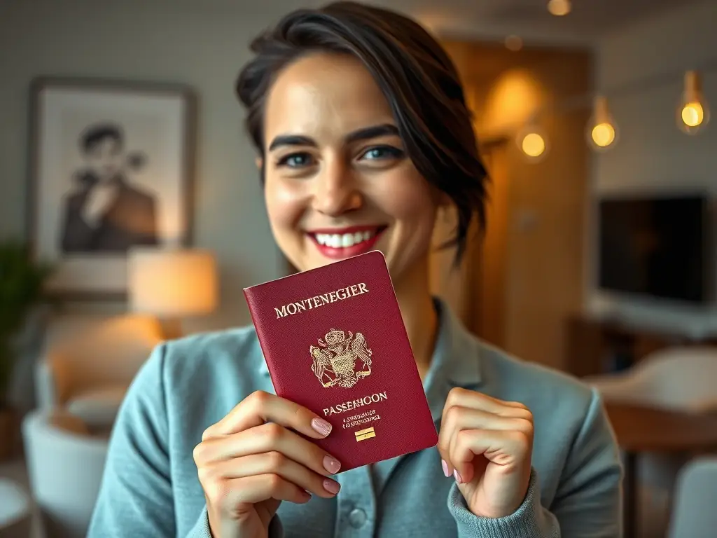 A person receiving a Montenegrin passport, symbolizing citizenship and personalized consulting services for high-net-worth individuals.