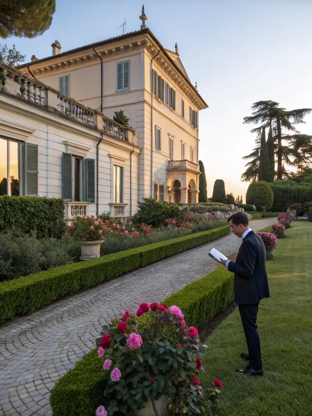 A team of professionals inspecting a luxury villa, highlighting Bogdanovic Prive's commitment to quality and attention to detail in property management.